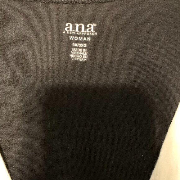 a.n.a. Brand Women's Black/Taupe/Ivory Color Blouse, Size 3X, NWT - Picture 5 of 6